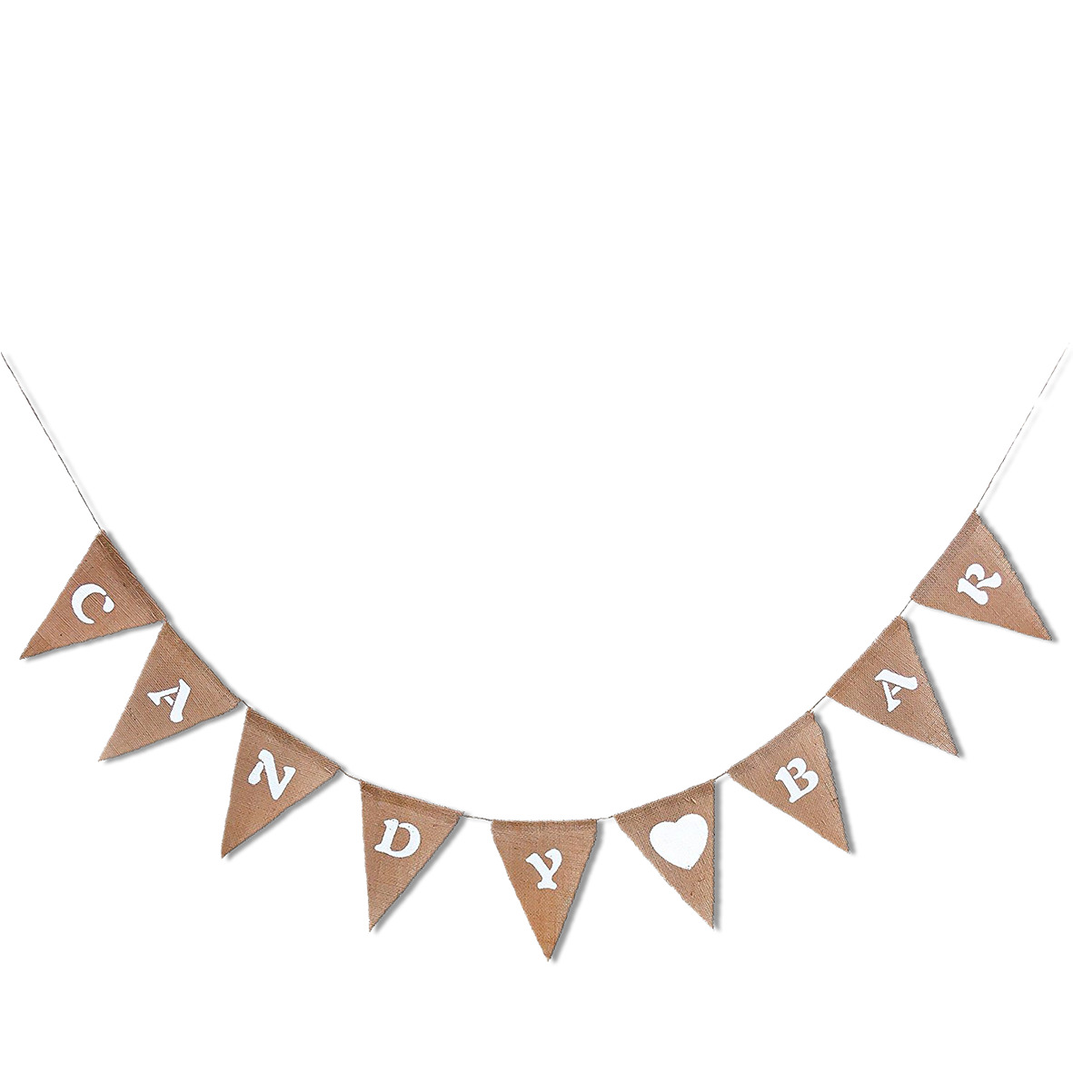Candybar Girlande Jute braun mieten Hochzeit, Feier