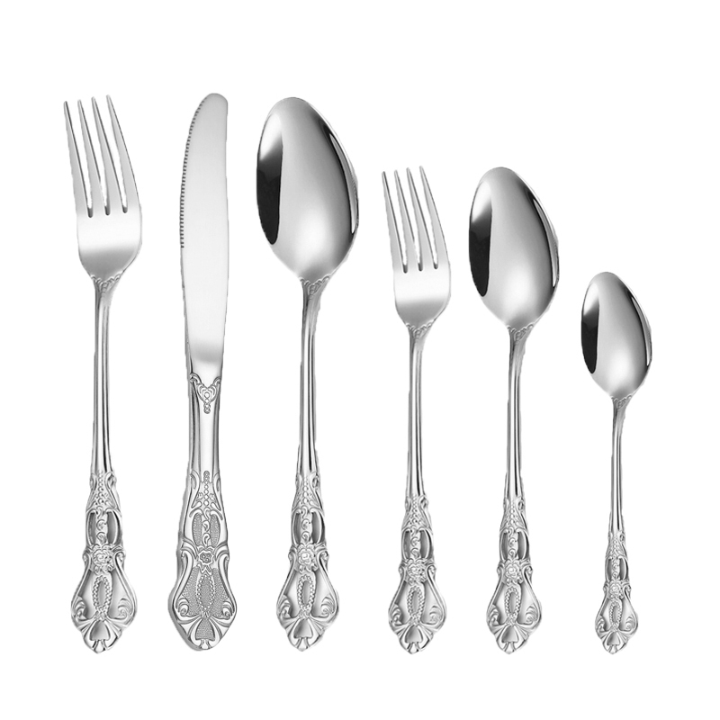 Besteck_vintage_antik_ornamente_Gabel_Messer_Loeffel_Dessertgabel_Dessertloeffel_Kaffeeloeffel_Vintage_Antik_silber_glanz_Set_6-teilig_mieten_Verleih_Hochzeit_Event_Fest_Firmenfeier_Geburtstag_1