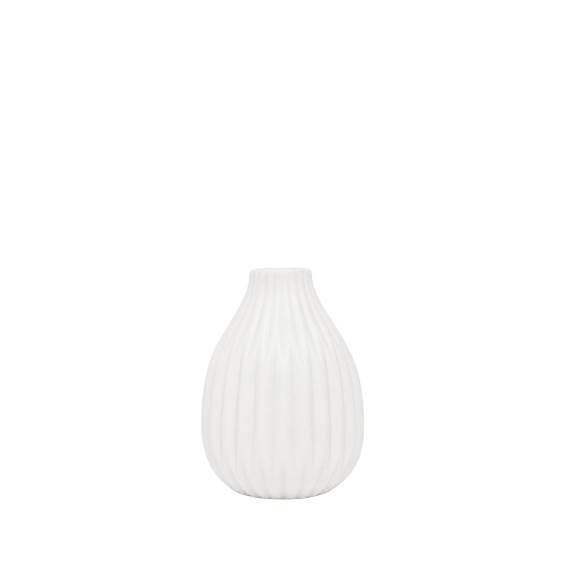 Vase Flaschenvase Rille Keramik weiss Mieten Tischdeko Hochzeit Feier 1
