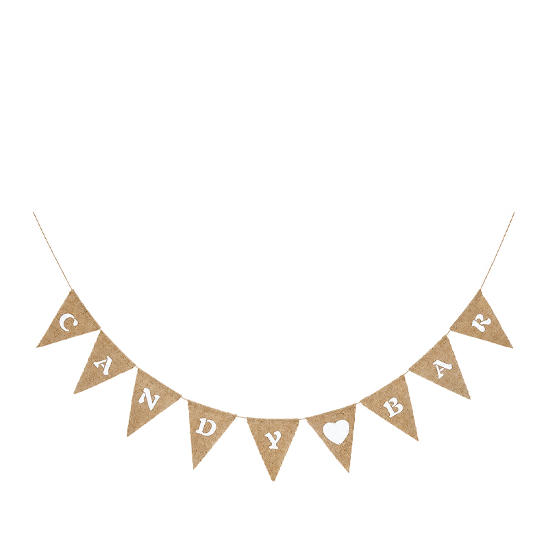 Candybar Girlande Jute braun mieten Hochzeit, Feier