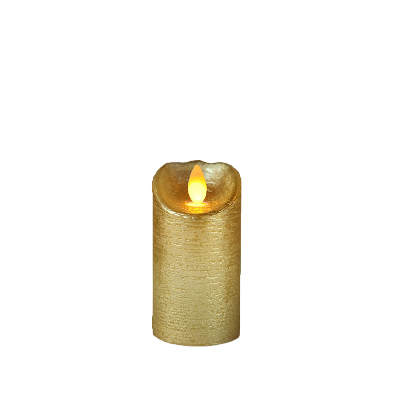 LED Stumpenkerze gold mieten Verleih Hochzeit, Event, Feier