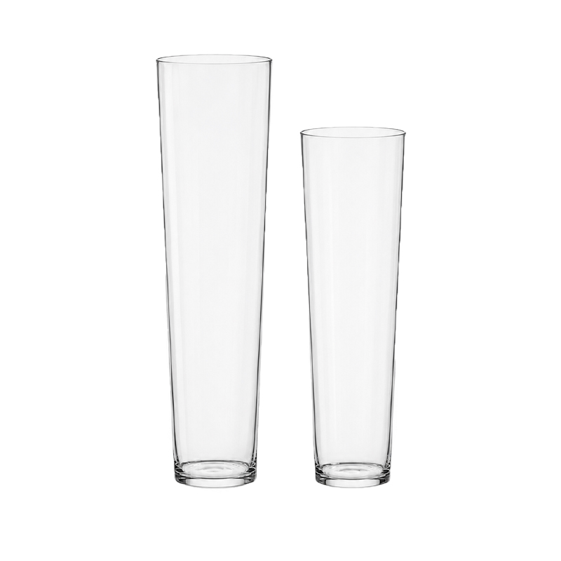 Vase konisch hoch groß Bodenvase Glas klar mieten Kerzen Trauung Hochzeit, Feier