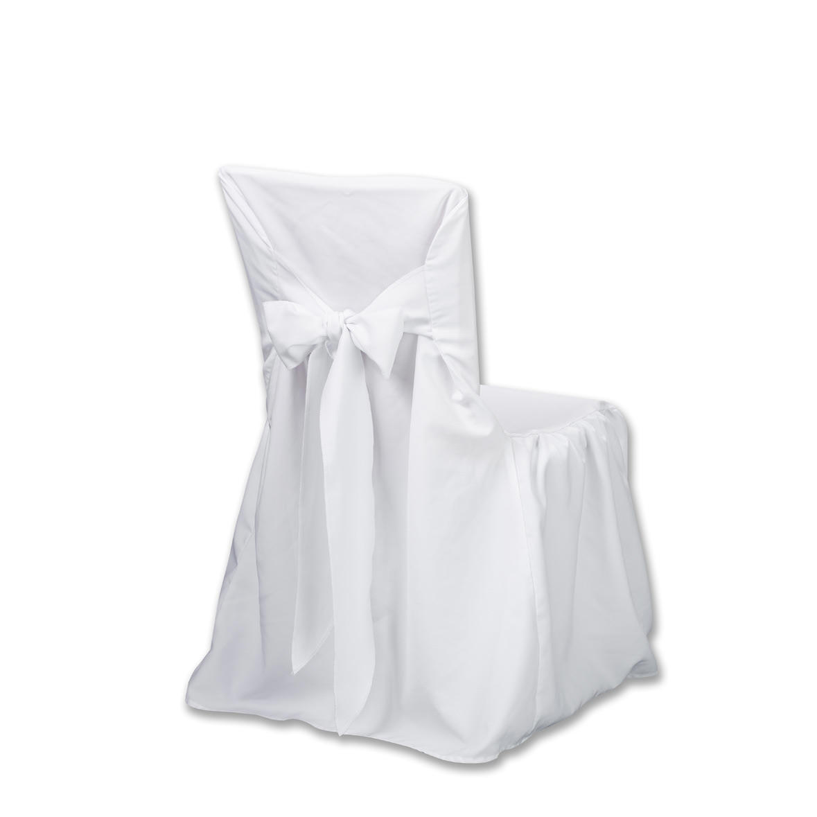 Stuhlhusse romantik universell weiss mit Schleife
