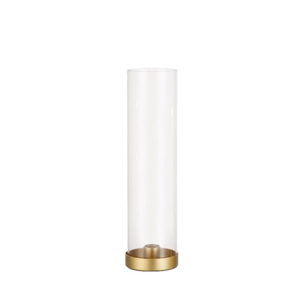 Kerzenhalter Line 1-arm gold mit Glaszylinder, Glasaufsatz | für Stabkerzen | Kerzenständer | Kerzenleuchter [mieten