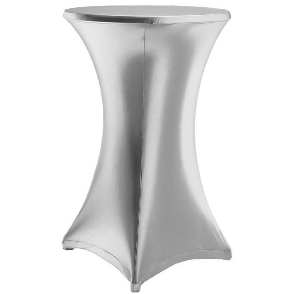 Stehtischhusse Stretch silber mieten | Verleih Hochzeit Event Feier Firmenfest