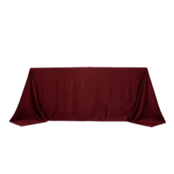 Tischdecke burgundy, bordeaux rechteckig 230x335 cm bodenlang Lamour Satin matt mieten | Verleih Hochzeit, Feier, Event