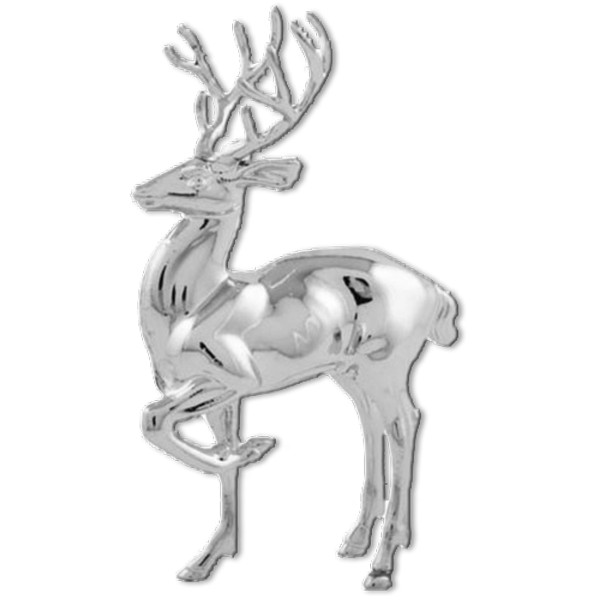 Hirsch silber | 18cm | zum Stellen | Verleih Tischdekoration Weihnachtsfeier [mieten]