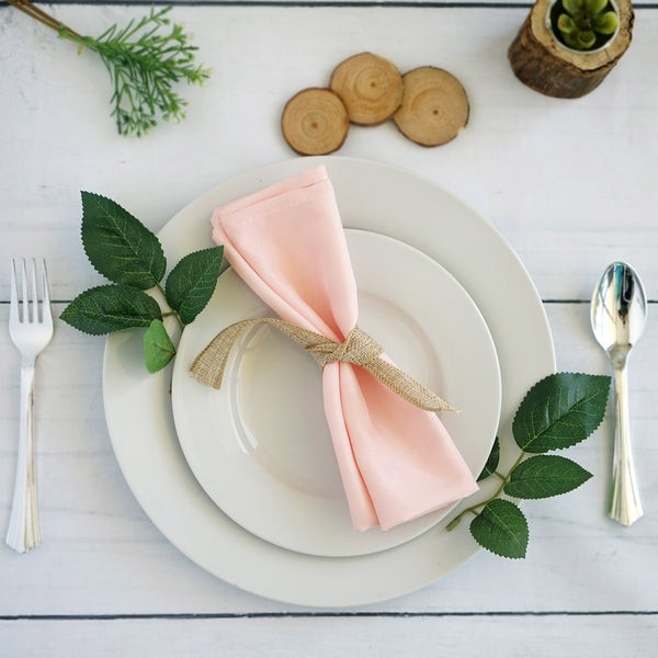 Serviette Polyester blush rose zartrosa mieten | Verleih Hochzeit Event