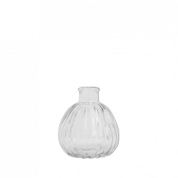 Flaschenvase Rille Biggy Vintage klar mieten Hochzeit