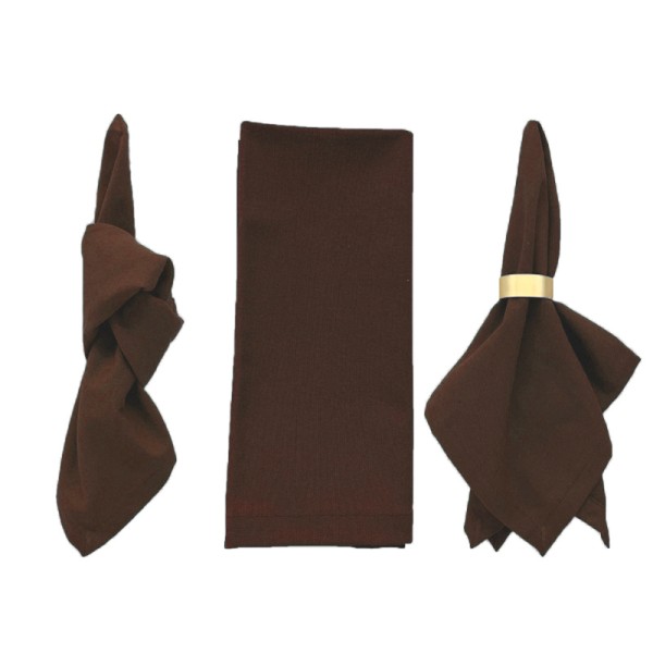 Serviette Leine chocolate brown, dunkelbraun mieten | Verleih für Hochzeit, Feier, Geburstag, Event