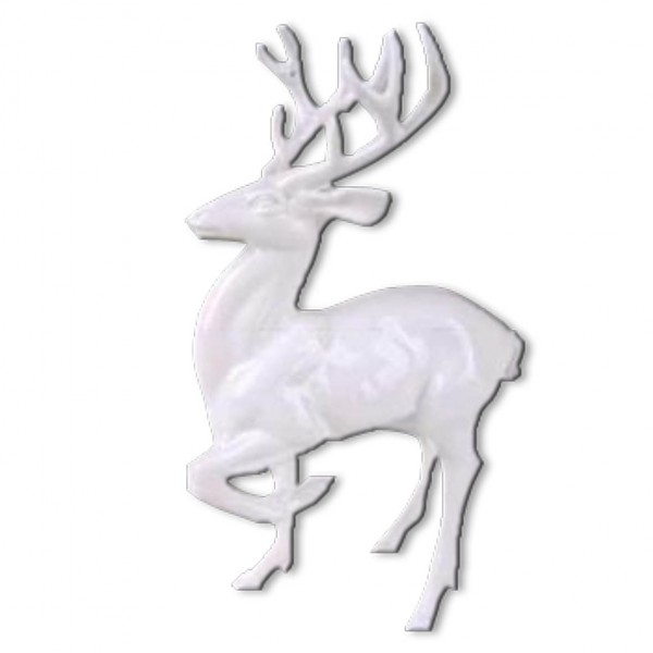 Hirsch weiss | 18cm | zum Stellen | Verleih Tischdeko Weihnachtsfeier [mieten]