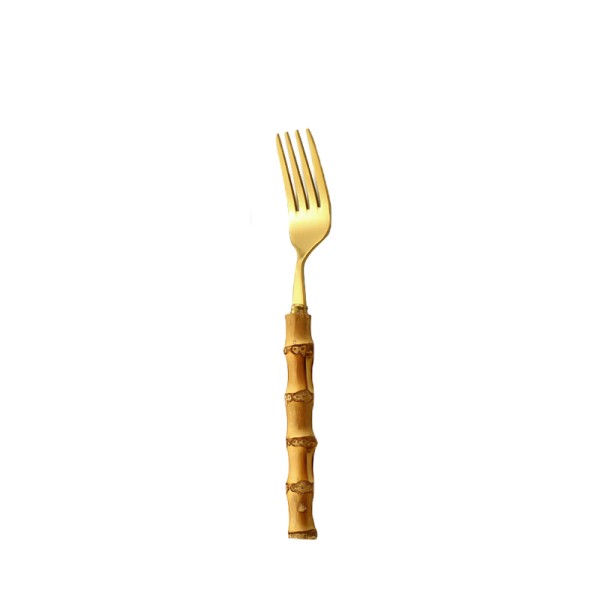 Besteck_Dessertgabel_Bambus_Griff_Bamboo_gold_mieten_Verleih_Hochzeit_Firmenfeier_Geburtstag_1