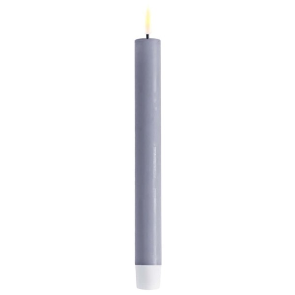 LED Stabkerze Spitzkerze Echtwachs dusty blue staubiges blau Batterie mieten Hochzeit, Feier, Veranstaltung