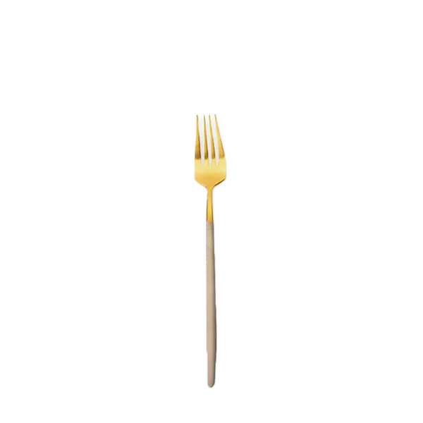 Dessertgabel Stiletto gold glänzend [mieten]