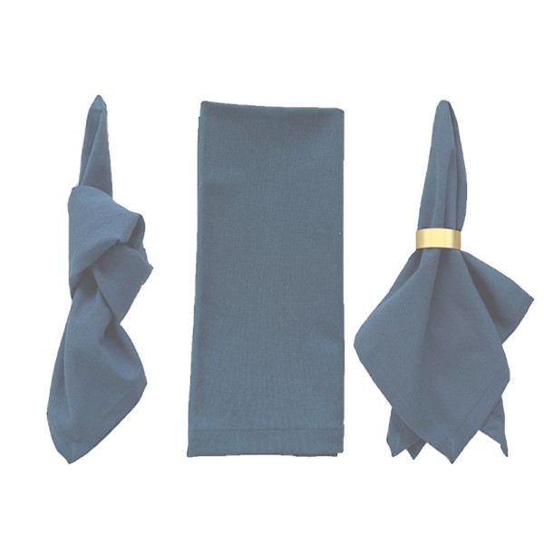 Serviette Leine dusty blue | hellblau | mieten für Hochzeit und Even