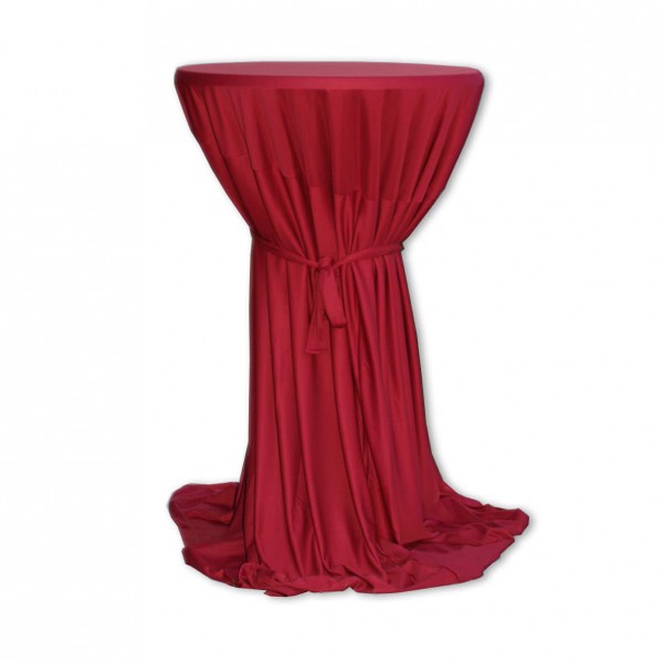 Stehtischhusse Polyester rosenrot mieten Verleih Hochzeit Event Feier