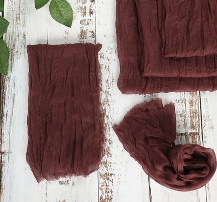 Serviette Musselin burgundy bordeaux rot | mieten | Verleih für Hochzeit und Event 1
