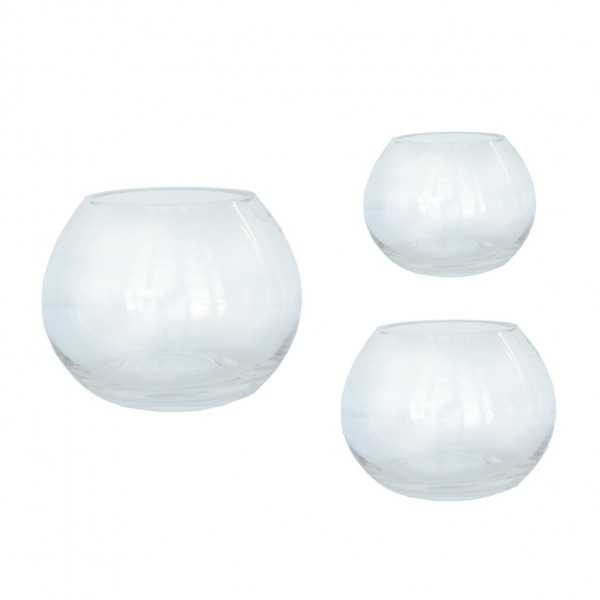Vase Kugelvase Glas klar mieten Tischdeko Hochzeit, Feier