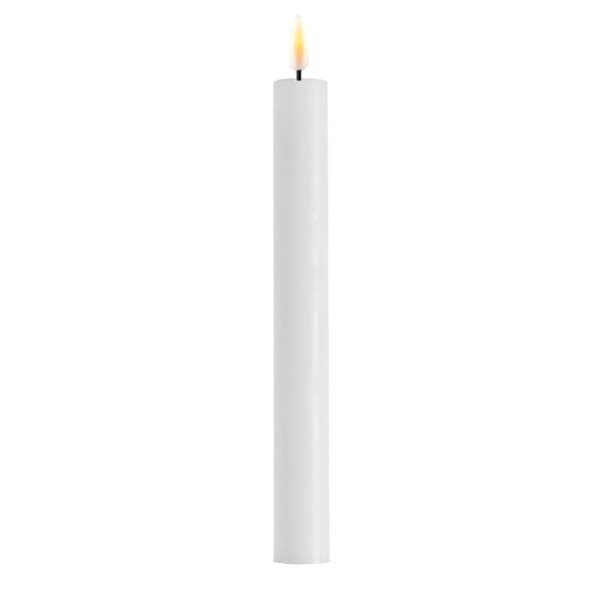 LED Stabkerze Spitzkerze Echtwachs weiss Batterie mieten Hochzeit, Feier, Veranstaltung
