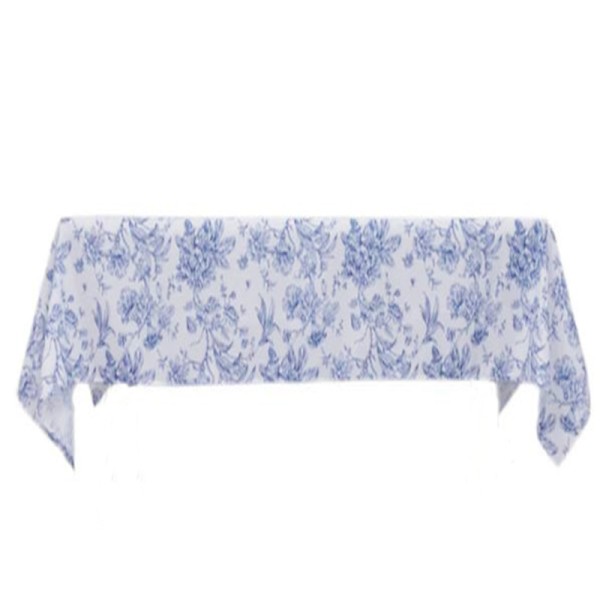 Tischdecke floral blau rechteckig 150x260 cm mieten | Verleih Hochzeit Feier