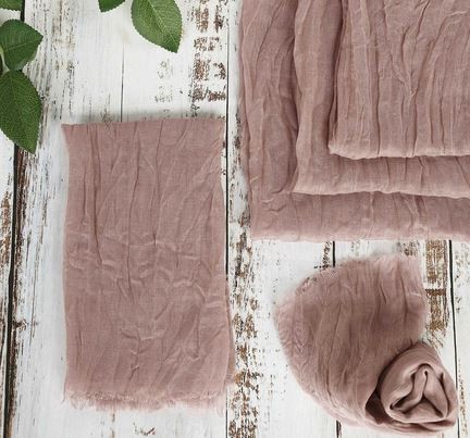 Serviette Musselin dusty rose altrosa | mieten | Verleih für Hochzeit und Event 1