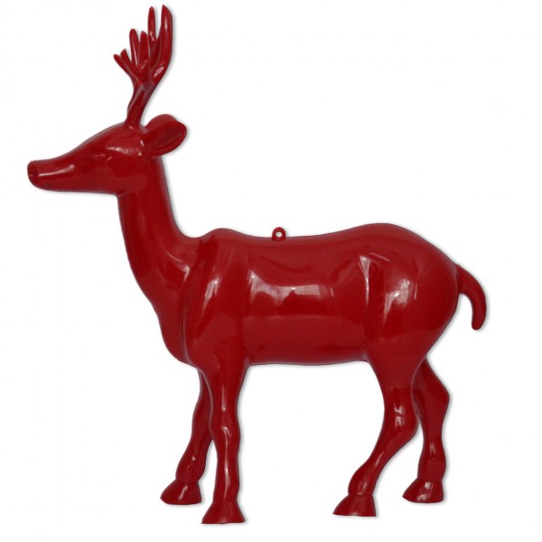 Hirsch rot | 28cm | zum Stellen | Verleih Weihnachtsfeier Tischdeko mieten]