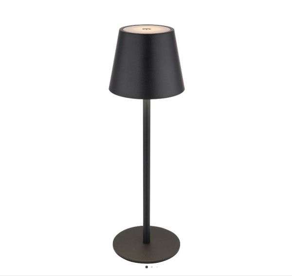 LED Tischlampe | Tischleuchte schwarz | Lampenschirm schwarz | warm weiss | akkubetrieben | dimmbar[mieten]