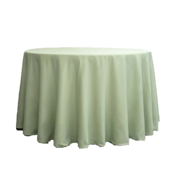 Tischdecke dusty green | grün | rund 275 cm mieten Hochzeit, Event, Feier