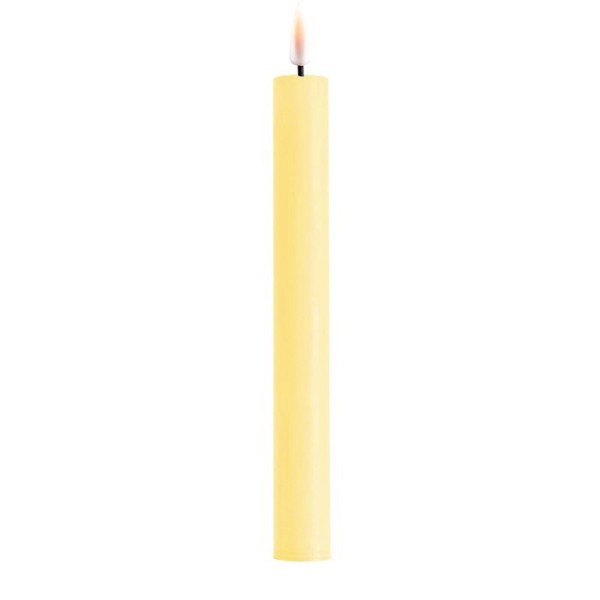 LED Stabkerze Spitzkerze Echtwachs zartgelb, pastellgelb, zitronengelb Batterie mieten Hochzeit, Feier, Veranstaltung