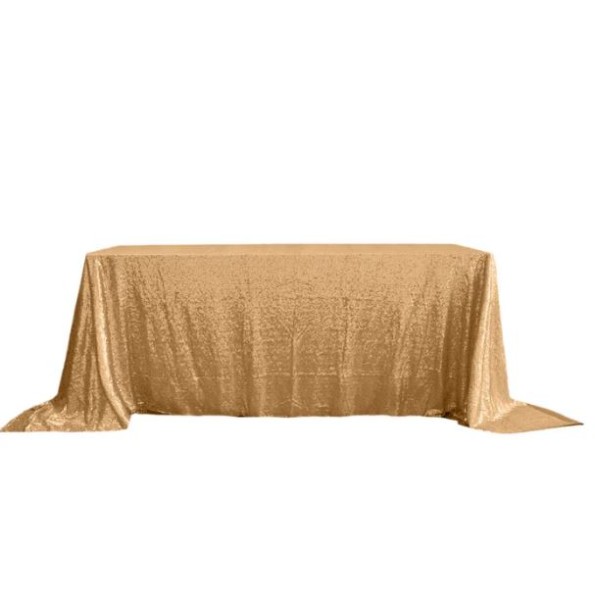 Tischdecke Pailetten gold Glitter, Glitzer Verleih | rechteckig 228 x 335 cm bodenlang | mieten | Hochzeit Feier Event Geburtstag mieten