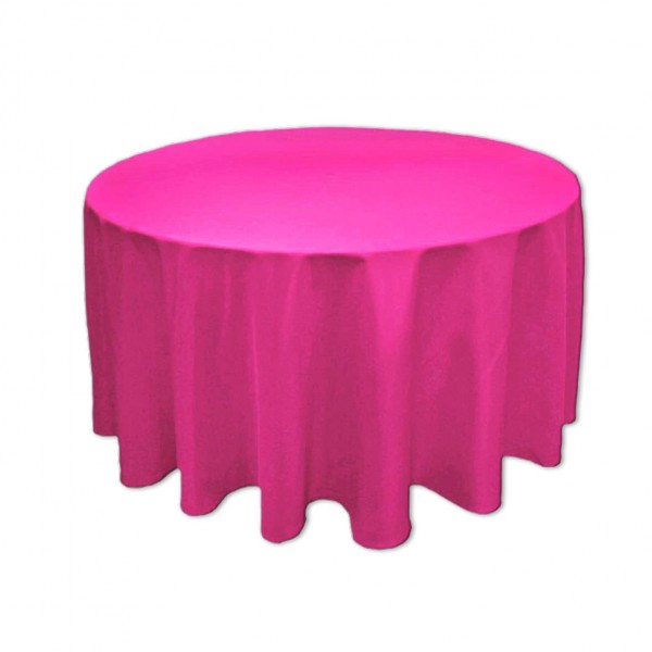 Tischdecke pink rund 275 cm mieten | Verleih Hochzeit Feier Event