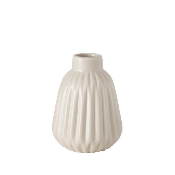 Vase Rille beige, Keramik - Style 2 [mieten]