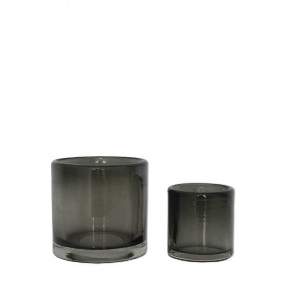 Vase Zylinder Glas anthrazit mieten Hochzeit, Event, Feier, Deko