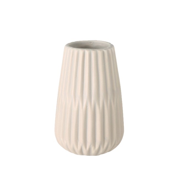Vase Rille Keramik beige - Style 4 mieten für Hochzeit, Feier, Event
