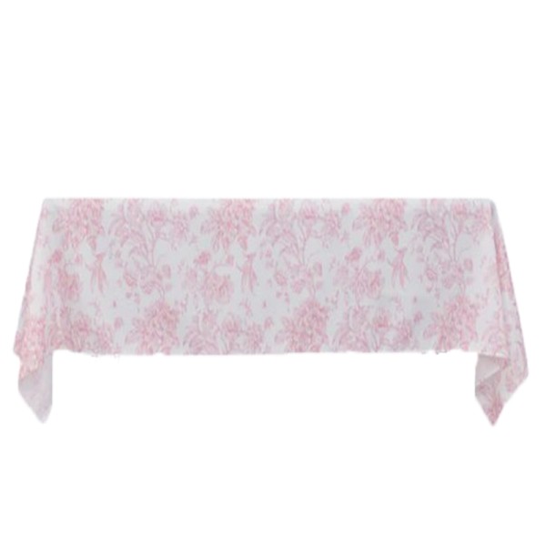 Tischdecke floral rosa rechteckig 150x260 cm mieten | Verleih Hochzeit Feier