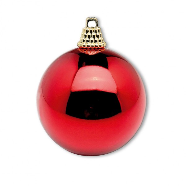 Weihnachskugel rot glänzend | Verleih Dekoration Weihnachtsfeier [mieten]