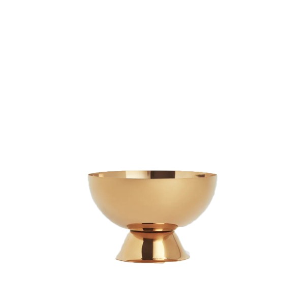 Schale "Style" mit Fuß, Blumenschale Metall gold für Hochzeit, Feier mieten