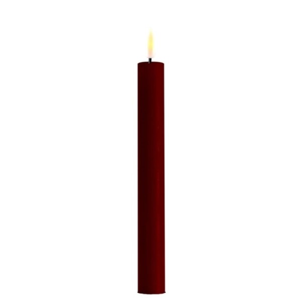 LED Stabkerze Spitzkerze Echtwachs burgundy Batterie mieten Hochzeit, Feier, Veranstaltung
