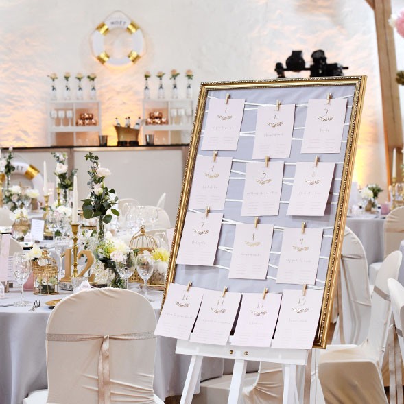 6 Goldene A5 Bilderrahmen - Elegante Tischaufsteller Für Hochzeit & Café