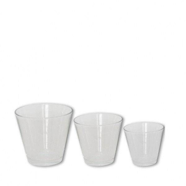 Vase konisch Glas klar mieten Tischdeko Hochzeit, Feier