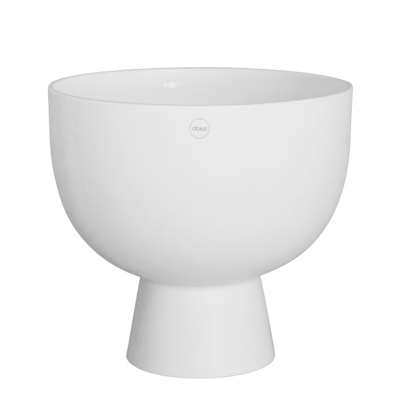 Schale Vase Keramik weiss modern mit Fuss mieten für Blumendeko Hochzeit und Feier