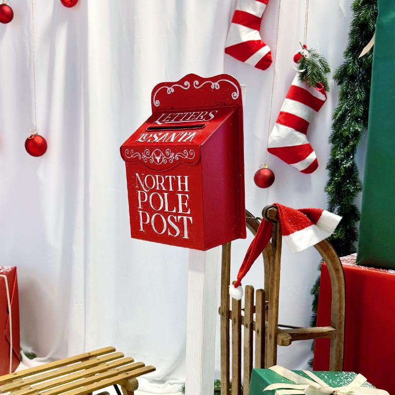 Briefkasten Santa North Pole Post | mit Ständer zum Stellen [mieten]