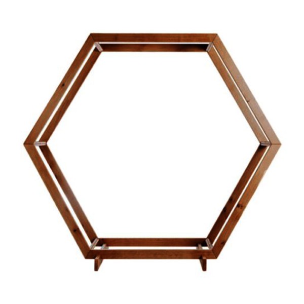 Traubogen Hexagon Holz braun Hochzeit Freie Trauung [mieten] 3
