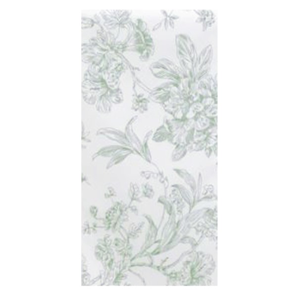 Tischläufer Polyester floral blumig weiss-grün mieten | Verleih Hochzeit, Feier, Geburtstag, Event