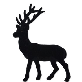 Hirsch Glitzer | schwarz | 34cm | zum Stellen | Verleih Deko Weihnachtsfeier [mieten]