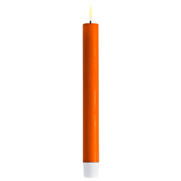 LED Stabkerze Spitzkerze Echtwachs terracotta | rost | orange Batterie mieten Hochzeit, Feier, Veranstaltung