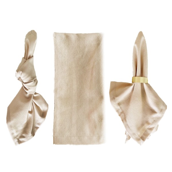 Serviette Leine beige | mieten für Hochzeit und Event