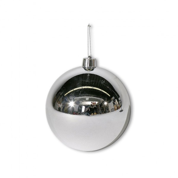 Weihnachskugel silber glänzend | Verleih Deko Weihnachtsfeier [mieten]