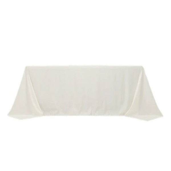 Tischdecke ivory und 230x335 cm bodenlang Polyester mieten | Verleih Hochzeit, Feier, Event