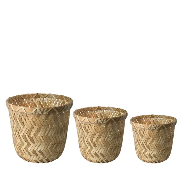Vase Bambus natur mit Glaseinsatz [mieten]